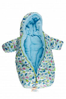 Конверт зимний для новорожденного Одягайко Слоники голубой 32017 - фото