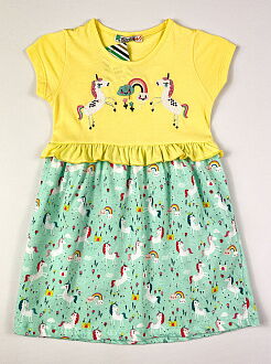Платье для девочки PATY KIDS Единороги желтое 51364 - цена