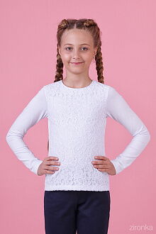 Блузка трикотажная с длинным рукавом Zironka белая 26-8026-1 - цена