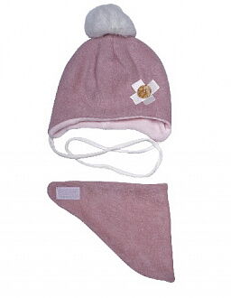 Комплект шапка и хомут для девочки Ханна розовый 200102 - цена