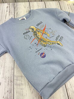 Утепленный свитшот для мальчика Mevis Nasa Space голубой 3975-01 - фото