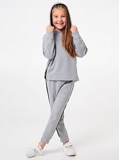 Утепленный спортивный костюм для девочки Smil серый меланж 117326/117327 - цена