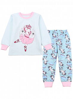 Утепленная пижама для девочки Фламинго Единорог мятная 329-328 - цена
