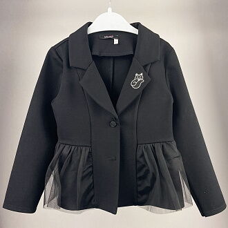 Жакет для девочки Mevis черный 3782-02 - фотография