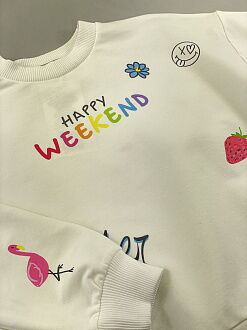 Стильный костюм для девочки Mevis Happy Weekend белый 4855-01 - купить