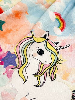 Футболка и шорты для девочки Единорог желтый 1527 - размеры