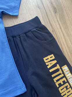 Комплект для мальчика футболка и шорты Battleground синий - фото