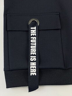 Трикотажный бомбер для девочки Mevis синий 3825-01 - размеры