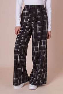 Брюки-палаццо для девочки Mevis Клетка черные 5158-01 - цена