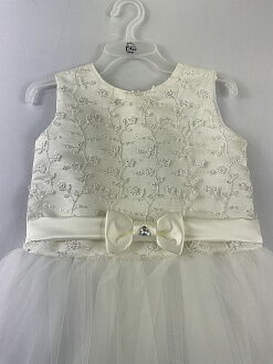Нарядное платье для девочки Tair Kids молочное 103 - фото