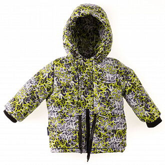 Куртка зимняя для мальчика Одягайко Звезды салатовая 20055 - цена