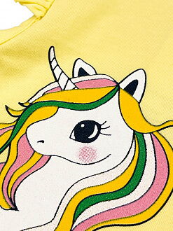 Футболка и шорты для девочки Единорог желтый 1527 - купить