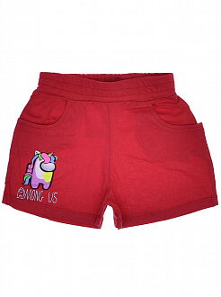 Летние шорты для девочки My Candy Among Us красные 124903 - фото