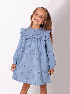 Трикотажное платье для девочки Mevis голубое 3616-02 - цена