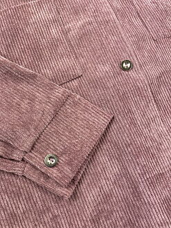 Стильная рубашка вельвет для девочки темно-розовая 0223 - картинка