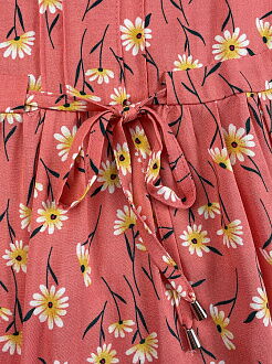 Платье для девочки Mevis Цветочки коралловое 4228-02 - размеры