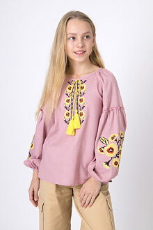 Вышиванка для девочки Mevis розовая 4896-02 - цена
