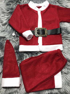 Новогодний костюм для мальчика кофта штаны и шапка Санта - цена