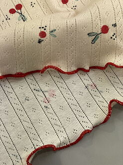 Летняя пижамка для девочки Mevis Вишенки бежевая 5039-02 - фото