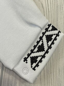 Трикотажная вышиванка для мальчика Фламинго белая 791-212 - картинка