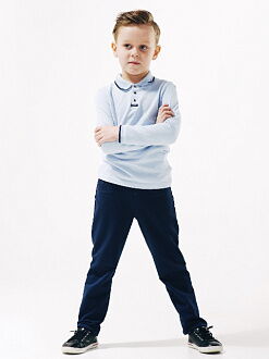 Поло с длинным рукавом для мальчика SMIL голубое 114656/114657/114658 - размеры