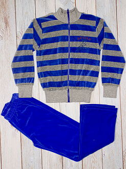 Спортивный велюровый костюм для мальчика Фламинго синий 966-516 - цена