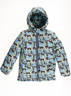 Куртка зимняя для мальчика Одягайко Абстракт голубая 20093 - цена