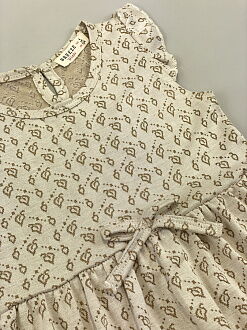 Платье для девочки Breeze Листочки бежевое 15905 - размеры