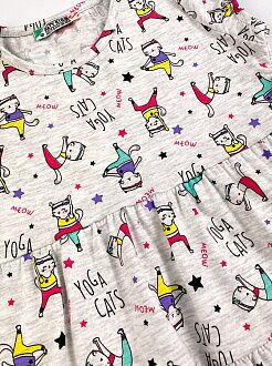 Летнее платье для девочки PATY KIDS Фитнескошки серое 51326 - размеры