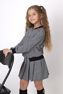 Костюм бомбер и юбка для девочки Mevis серый 4936-01 - фото