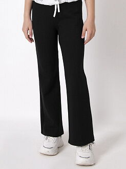 Трикотажные брюки-клёш для девочки Mevis черные 4717-02 - цена
