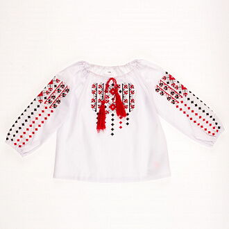 Вышиванка-блузка для девочки Украина Перлина красная 2348 - цена