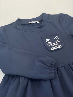 Тёплое платье для девочки Mevis синее 4909 - размеры