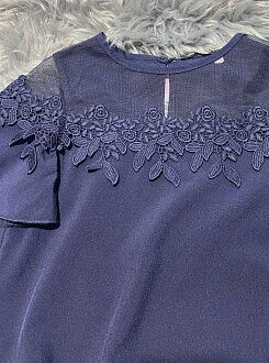 Блузка для девочки Mevis синяя 3630-03 - размеры