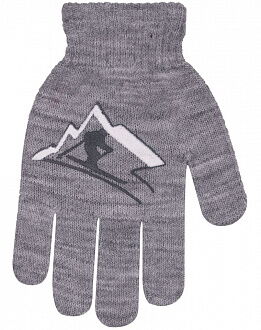 Перчатки для мальчика YO! лыжник серые R-12 - цена