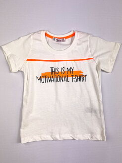 Футболка для мальчика Isobel Motivation молочная 5821 - размеры
