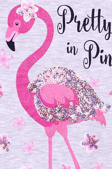 Комплект футболка и шорты для девочки Breeze Фламинго серый 15160 - Киев