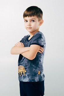 Футболка для мальчика SMIL Мечтатели серая 110490 - фото