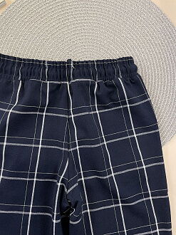 Брюки-слоучи для девочки Mevis Клетка синие 5160-02 - размеры