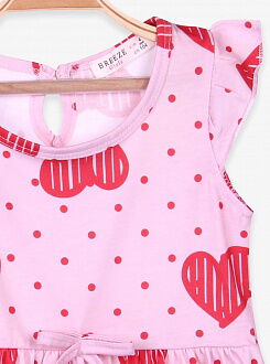 Платье для девочки Breeze Сердечки розовое 15905 - фото