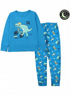 Пижама для мальчика Фламинго Динозавр синяя 256-222 - цена