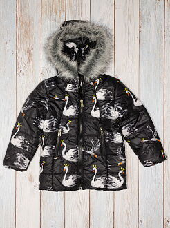 Куртка для девочки ОДЯГАЙКО Лебеди черная 22103О - цена