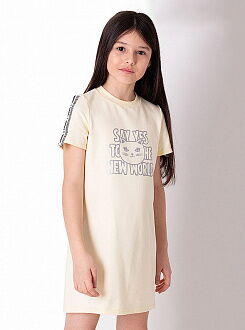 Трикотажное платье для девочки Mevis молочное 3721-03 - цена