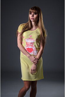 Сорочка женская Фламинго желтая 022-212 - фотография