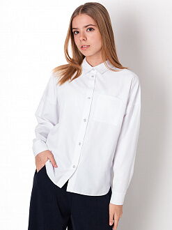 Рубашка для девочки Mevis белая 4288-01 - фото