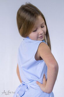 Блузка с брошью для девочки Albero голубая 5075 - фото