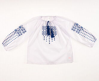 Вышиванка-блузка для девочки Украина Перлина синяя 2348 - цена