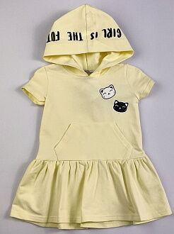 Трикотажное платье для девочки Mevis молочное 3736-02 - фотография