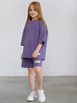 Костюм футболка и шорты для девочки Hart сиреневый 1198 - цена