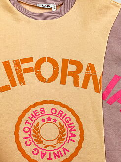 Утепленный свитшот для девочки Mevis California персиковый 3989-02 - картинка